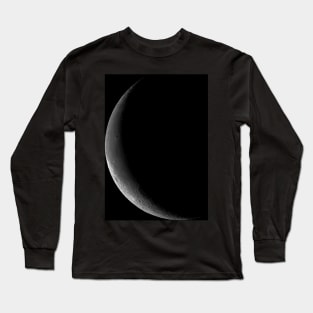 Moon - waning crescent, 14% surface visible Long Sleeve T-Shirt